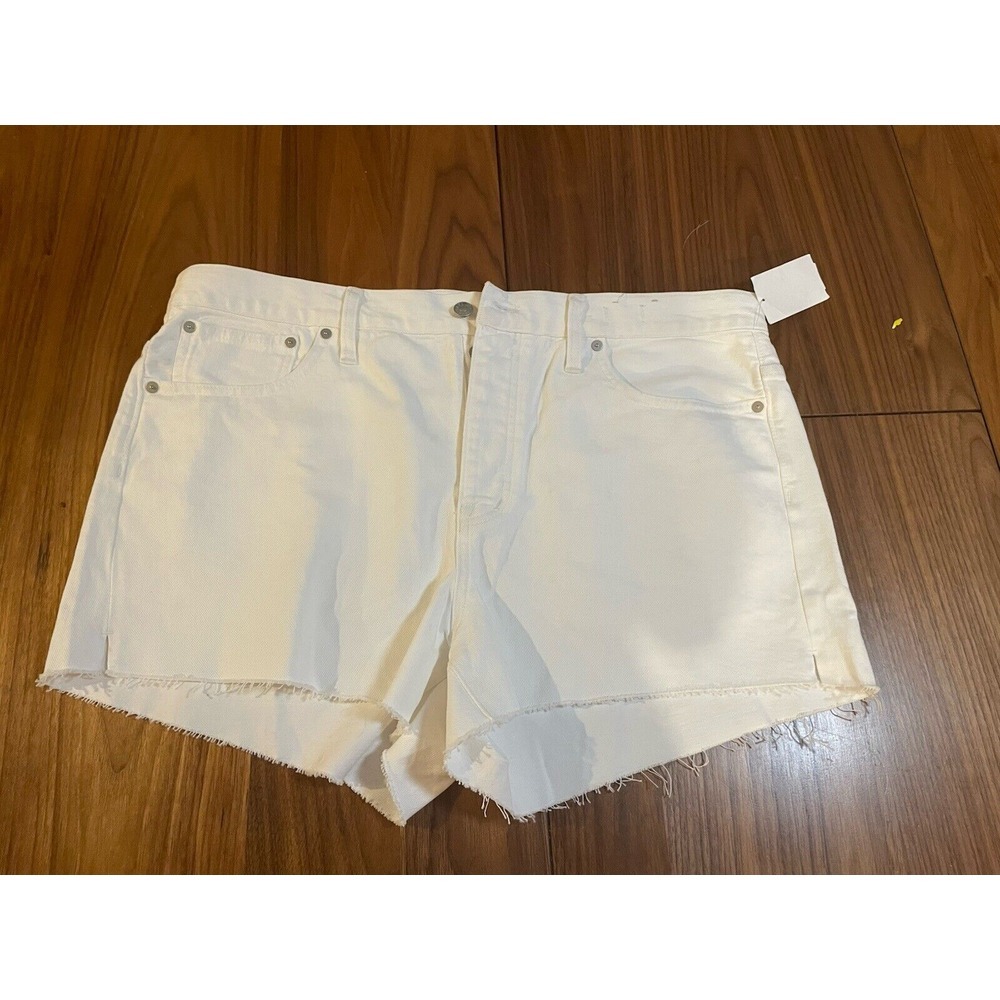 Madewell Shorts Womens Size 32‎ Relaxed Denim White Cut Off